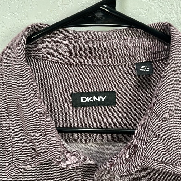 DKNY Men's Casual Button Down in Deep Purple Cotton Long Sleeve Sz XXL Career - Picture 3 of 10